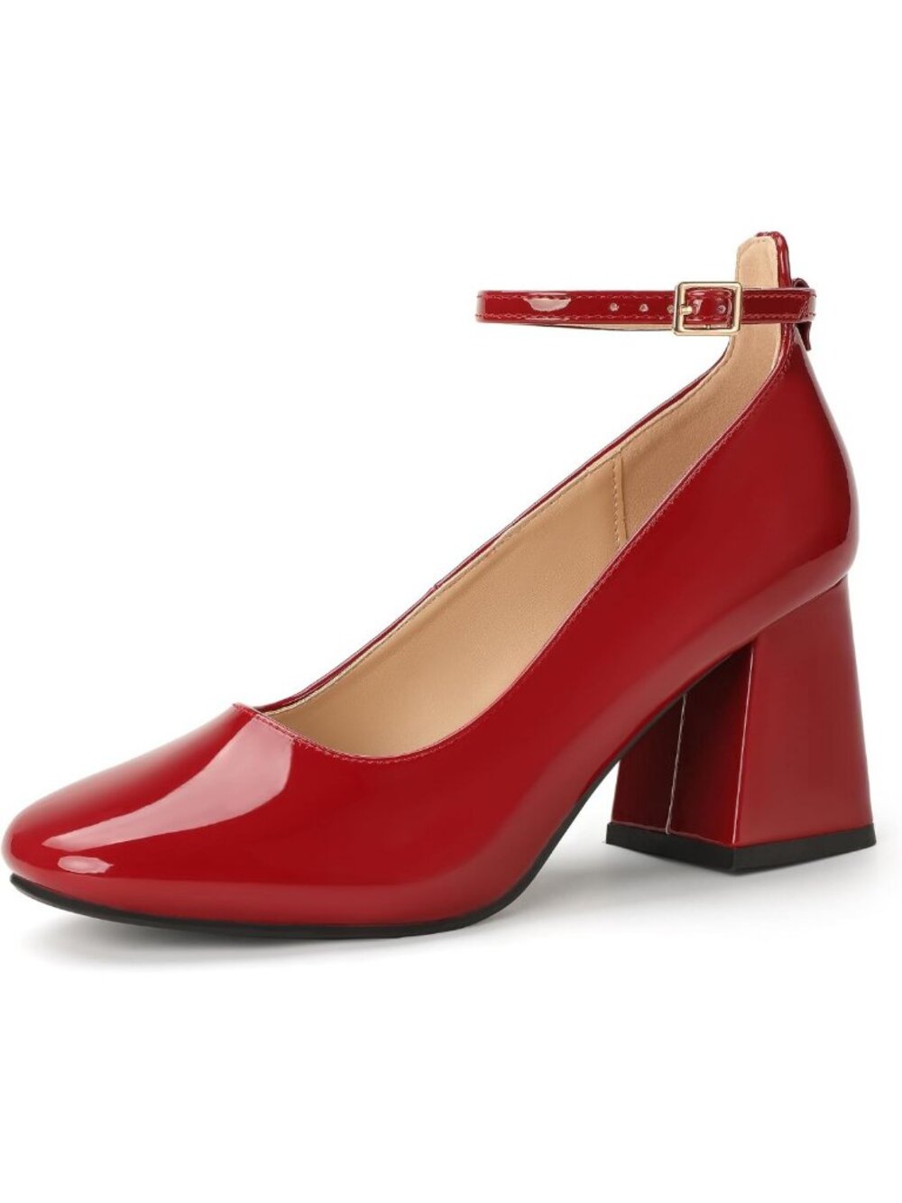 Stylish Closed Toe Chunky Heels with Low Block Ankle Strap - Perfect for Any